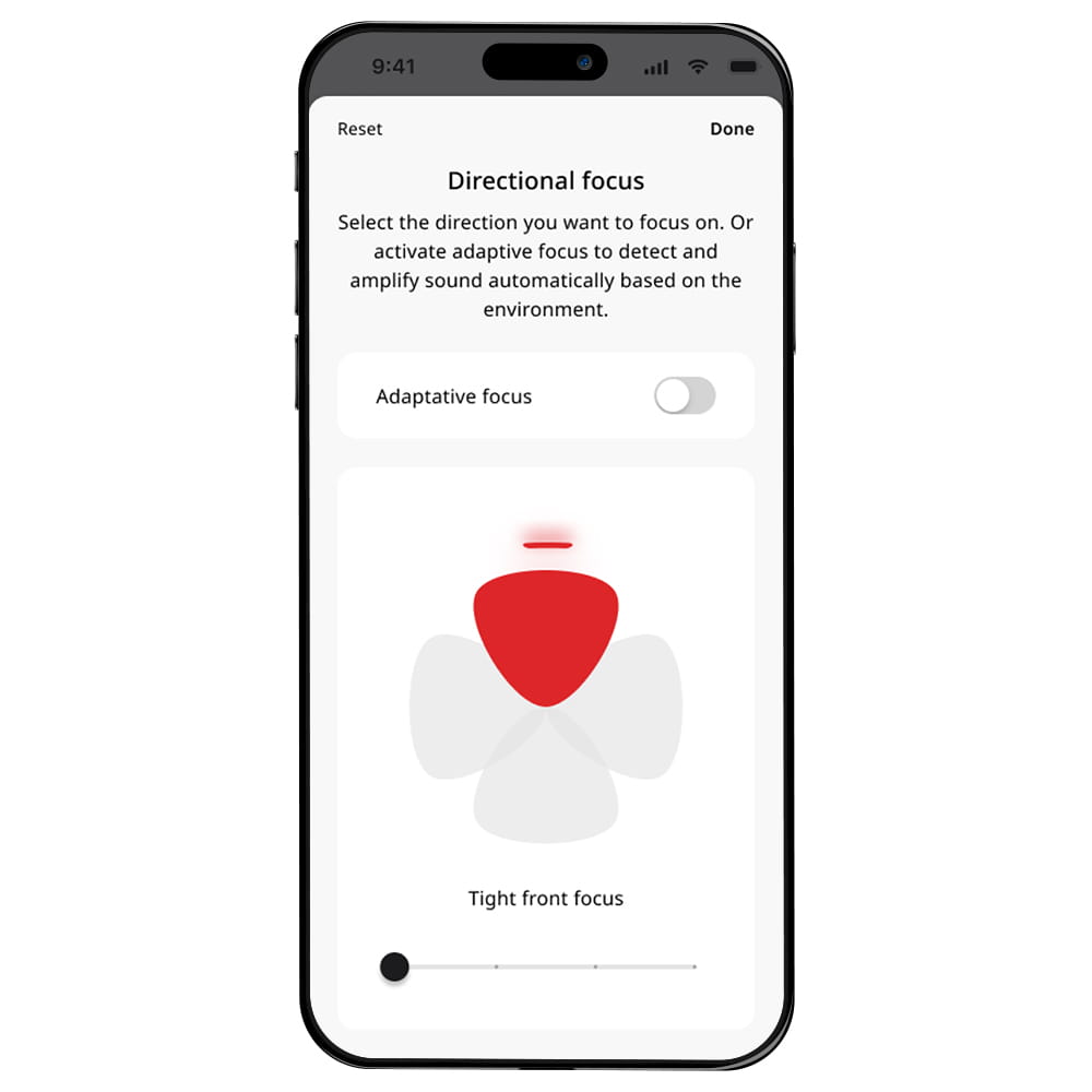 Signia App Directional focus