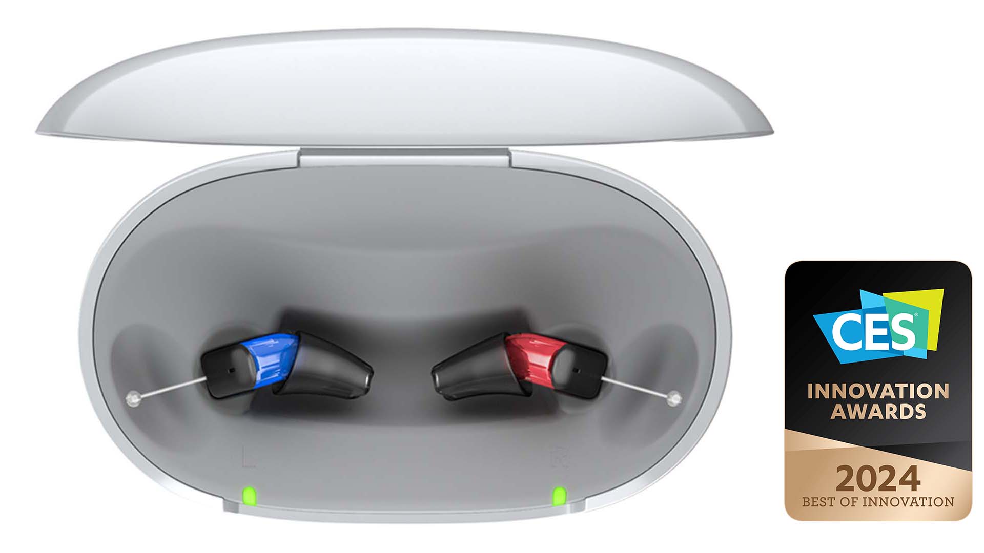 Silk Charge&Go instant-fit hearing aids in charger with CES award