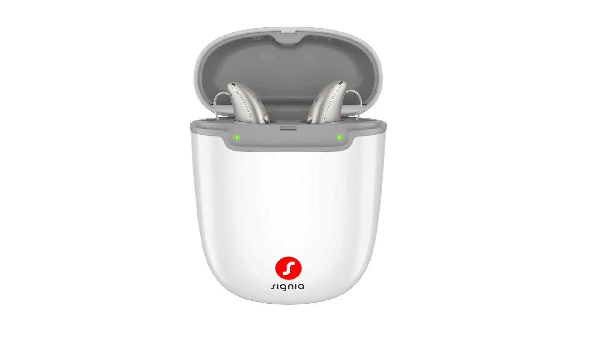 Signia Pure Charge&Go MaX hearing aids in the Portable Charger Pure 2.0